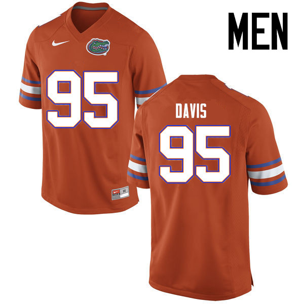 Men Florida Gators #95 Keivonnis Davis College Football Jerseys Sale-Orange - Click Image to Close